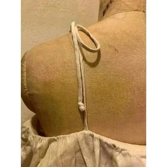 1. State One Shoulder Linen Blend Ruffle Crop Top Creme NWT Size XL - Picture 7 of 9